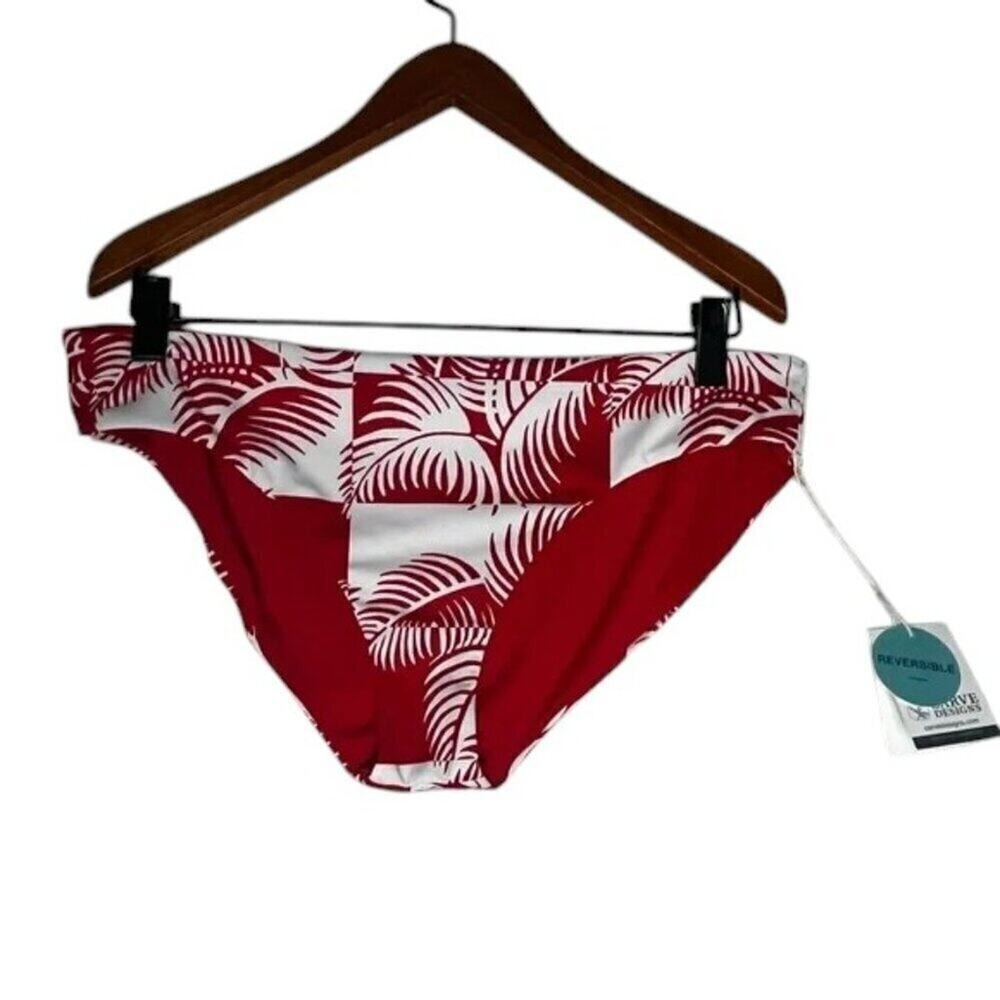 Carve Designs Swim Bottom St. Barths Reversible Red and White Women's XL